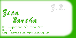 zita martha business card